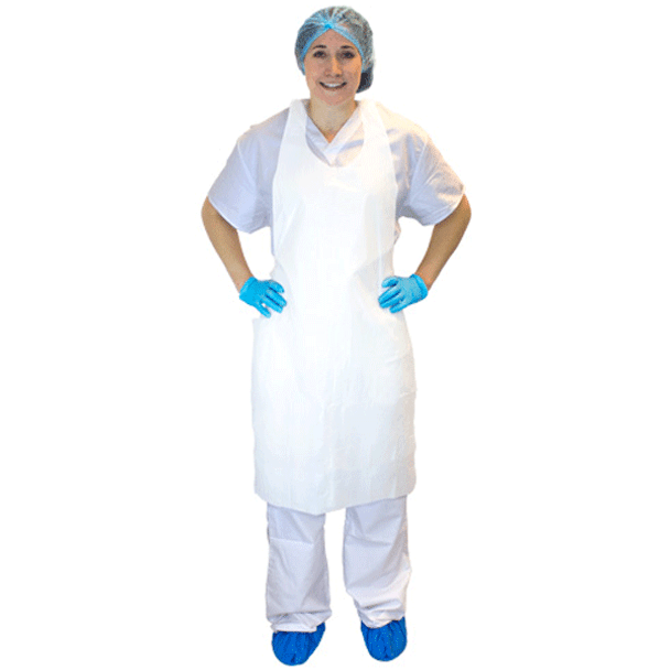 Safety Zone MDP-46W-I 28" x 46" 1 mil White Polyethylene Aprons - 1000/Case