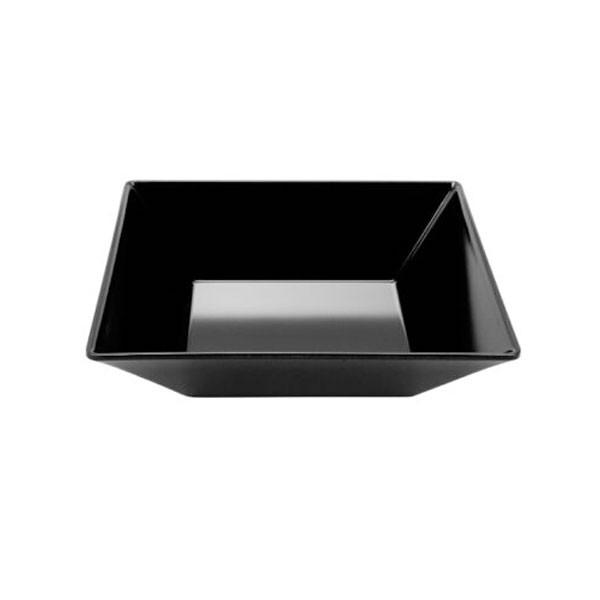 GET ML-247-BK Siciliano 10" x 2-1/2"H Square Melamine Bowl, 2-1/2 qt., Black