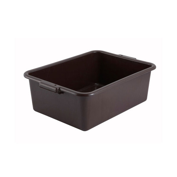 Winco PL-7B 21-1/2" x 15" x 7" Bus Tub, Brown