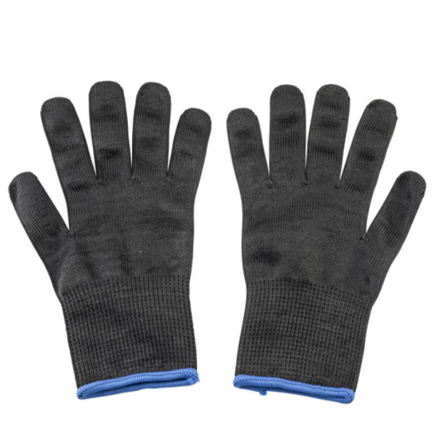 Tablecraft 11210 The Protector Size L Cut Resistant Glove, Black w/ Blue Cuff