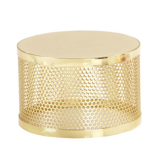 Cal-Mil 22916-5-116 Monaco Collection 7-1/2" dia. x 5"H Round Display Riser, Shiny Gold