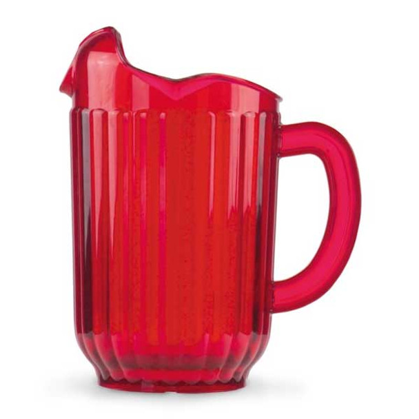 Vollrath 6010-22 Tuffex Deluxe 60 oz. Three-Lipped Pitcher, Polycarbonate, Ruby Red