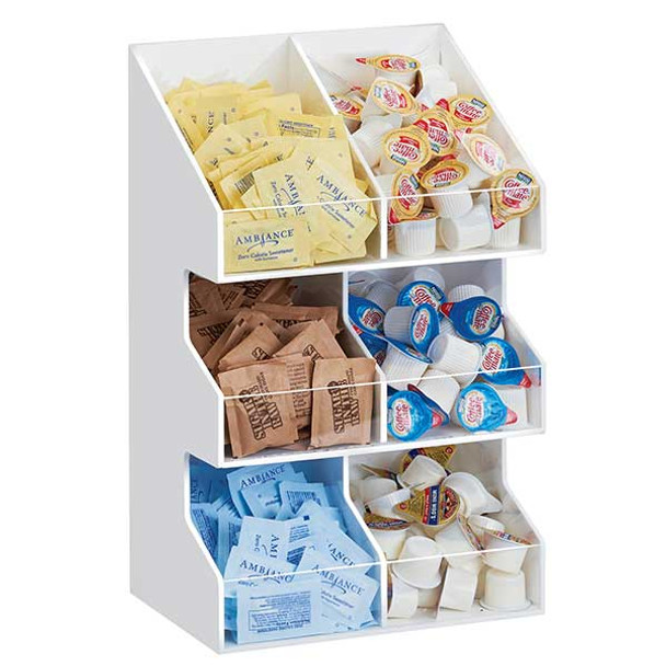 Cal-Mil 2054-15 White Classic 6-Section Condiment Organizer
