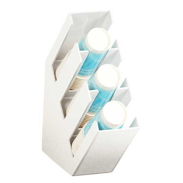 Cal-Mil 2048-3-15 White Classic 3-Section Cup & Lid Organizer