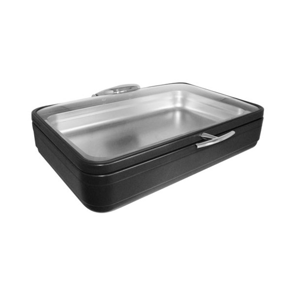 Spring USA 2571-8/11 Radiance All Glass Cover 10 Qt. Full Size Stainless Steel Induction Chafer, Titanium