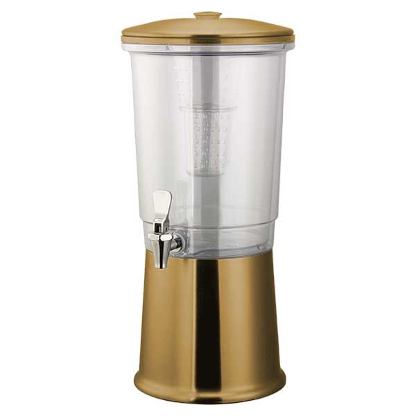 Service Ideas CBDDW3GSSVG Elite Metallic Elements 3 gal. Cold Beverage Dispenser, Infusion Chamber, Insulated, Round, Vintage Gold
