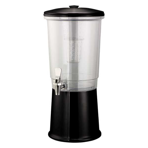 Service Ideas CBDDW3GSSBX Elite Metallic Elements 3 gal. Cold Beverage Dispenser, Infusion Chamber, Insulated, Round, Black Onyx