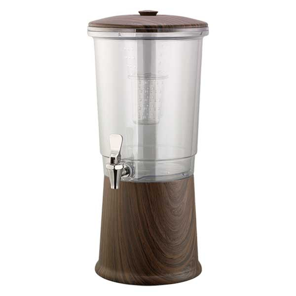 Service Ideas CBDDW3GSSDW Elite Natural Elements 3 gal. Cold Beverage Dispenser, Infusion Chamber, Insulated, Round, Dark Wood