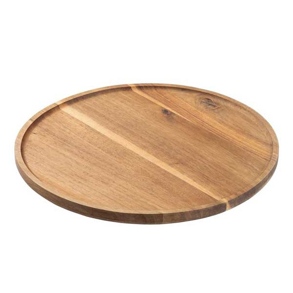 Tablecraft 11828 Industrial 13" Lazy Susan, Acacia Wood