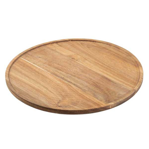Tablecraft 11829 Industrial 15" Lazy Susan, Acacia Wood