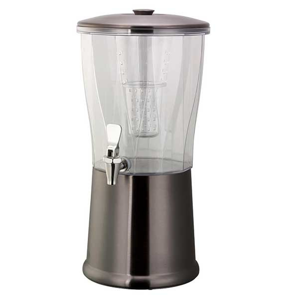 Service Ideas CBDRT3DTSS Elite Metallic Elements 3 gal. Beverage Dispenser, Round, Dark Tungsten
