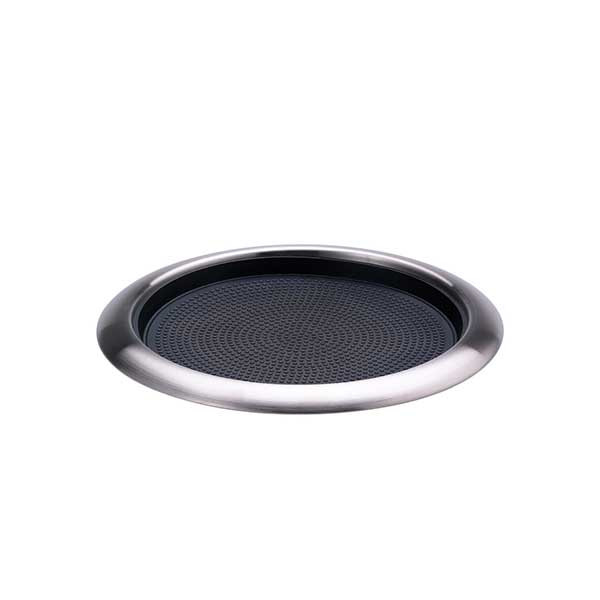 Service Ideas TR119RI 11" Non-Slip Tray, Removable Insert, Brushed Stainless