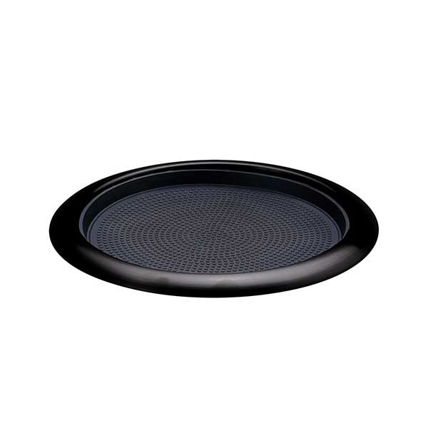 Service Ideas TR119RIBX Metallic Elements 11" Non-Slip Tray, Removable Insert, Black Onyx