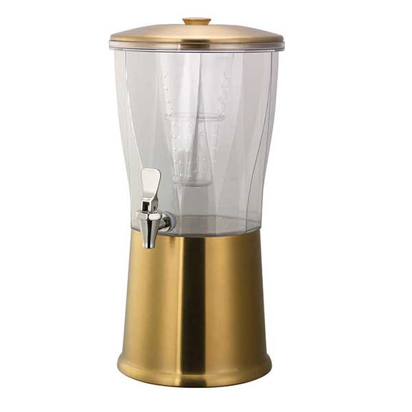 Service Ideas CBDRT3VGSS Elite 3 gal. Beverage Dispenser, Infusion Chamber, Round, Vintage Gold