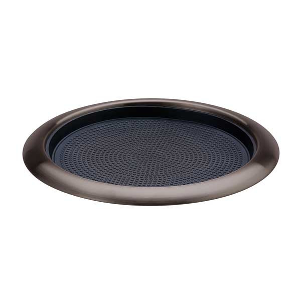 Service Ideas TR119RIDT Metallic Elements 11" Non-Slip Tray, Removable Insert, Dark Tungsten