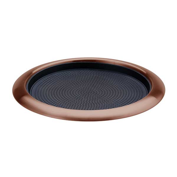 Service Ideas TR119RIRG Metallic Elements 11" Non-Slip Tray, Removable Insert, Rose Gold