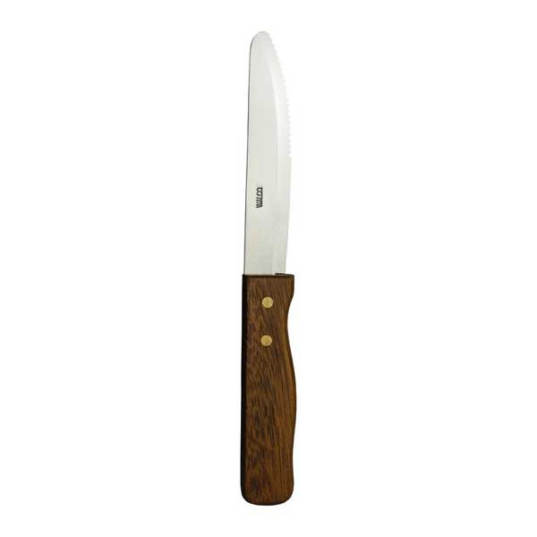 Steelite WL660537 Walco 10" Jumbo Steak Knife, Round Point, Hardwood Handle