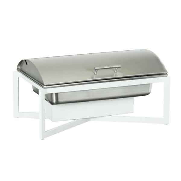 Cal-Mil 3321-15 Juno Full Size Chafer, SS Cover, White