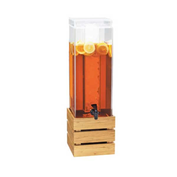 Cal-Mil 3301-3-60 Bamboo 3 gal. Beverage Dispenser, Ice Chamber, Square