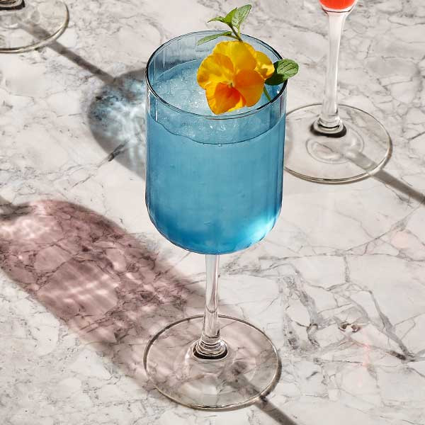 Libbey 7400/AK1K2K Linear Color 13-1/2 oz. Cocktail Glass, Sapphire