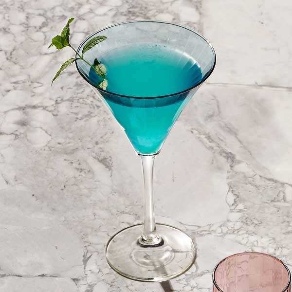 Libbey 7402/AK1K2K Linear Color 9-1/2 oz, Martini Glass, Sapphire