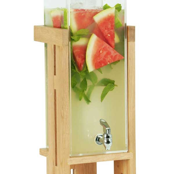 Cal-Mil 23141-3-21 Sydney 3 gal. Beverage Dispenser, Ice Chamber, Rectangle, Oak