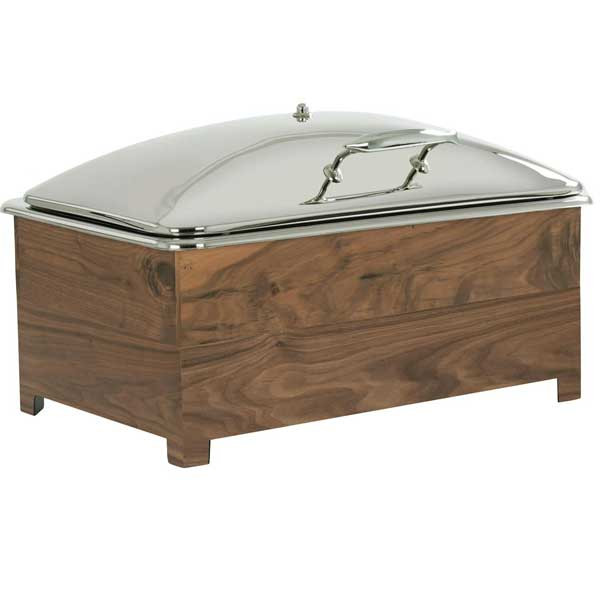 Cal-Mil 23143-78 Sydney Full Size Chafer, SS Self-Closing Lid, Walnut