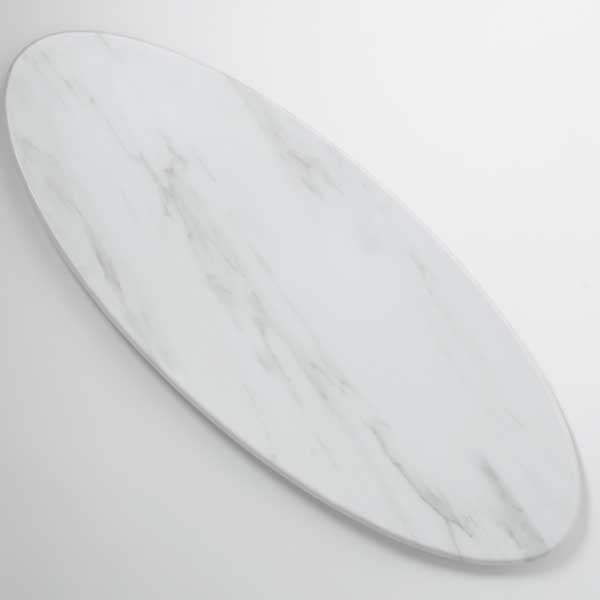 American Metalcraft MW25 Melamine Naturals 25-1/2" x 10-1/4" Serving Board, Melamine, White Marble