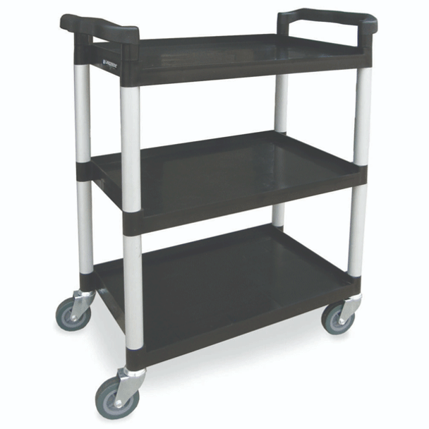 Lakeside 2500 3-Shelf Plastic Utility Cart, 300 lb. Capacity, Black