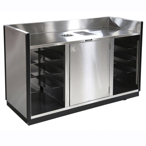 Lakeside 4615 Mobile Bussing Station, 8-Tub Capacity, SS Finish