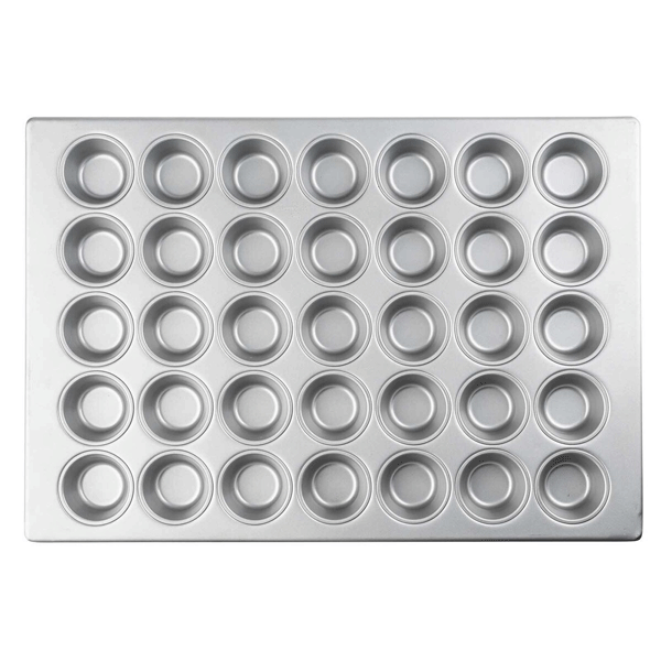 Tablecraft 12474 35 Cup 3.25 oz. Muffin/Cupcake Pan, Non-Stick, Round, Aluminized Steel