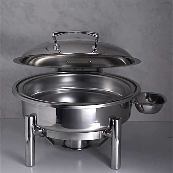 Steelite 7351MW107 Creations 2 Gal. Round Hydraulic Chafing Dish w/Stand