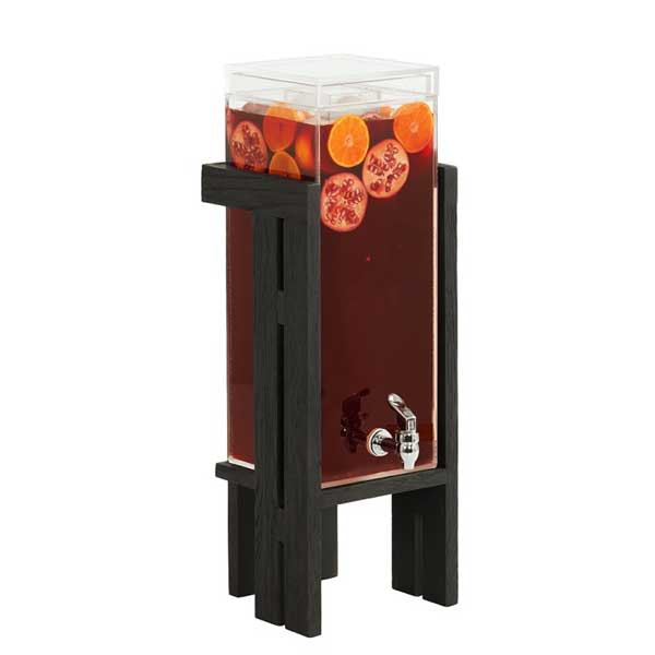 Cal-Mil 23141-3INF-13 Brooklyn 3 gal. Beverage Dispenser, Infusion Chamber, Rectangle, Black