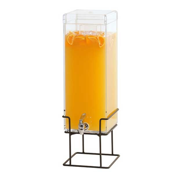 Cal-Mil 22002-3-13 3 Gal. Beverage Dispenser, Ice Chamber, Square, Black