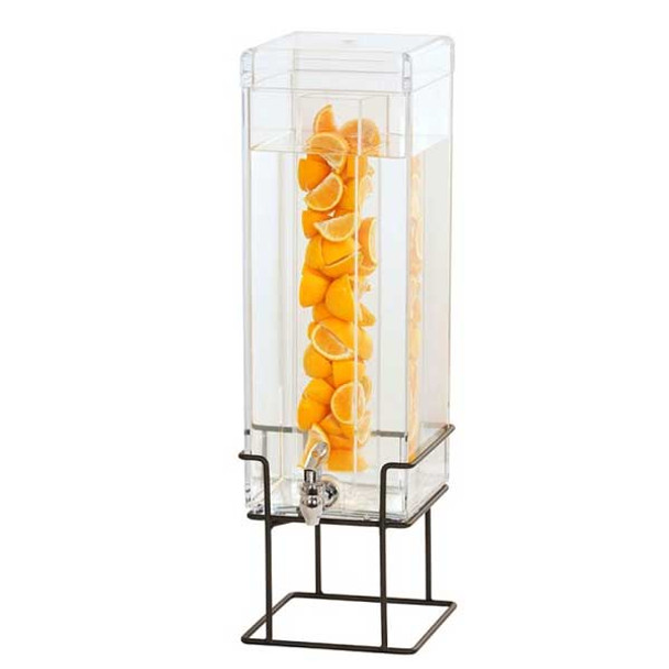 Cal-Mil 22002-3INF-13 Milo 3 Gal. Square Infusion Beverage Dispenser, Black Frame