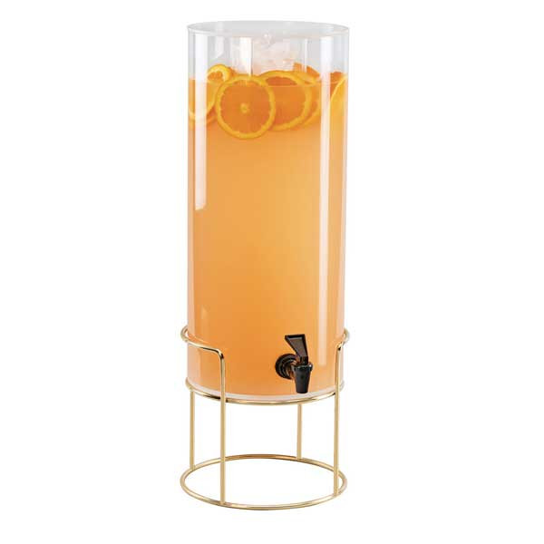 Cal-Mil 22005-3INF-49 Mid-Century 3 gal. Beverage Dispenser, Infusion Chamber, Round, Chrome