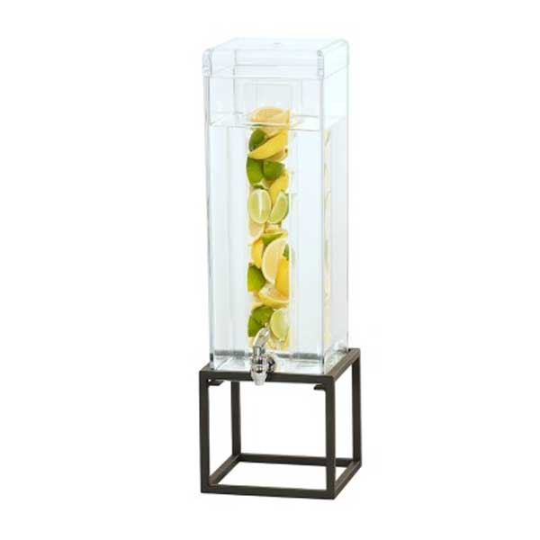 Cal-Mil 23750-3INF-13 Milo 3 gal. Beverage Dispenser, Infusion Chamber, Square, Black
