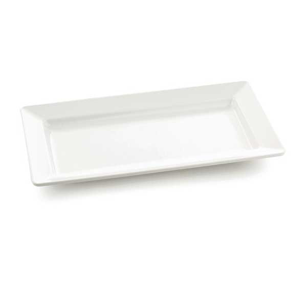 Tablecraft M2213 Frostone Collection 22" x 12-3/4" Rectangle Serving Dish, Melamine, White 