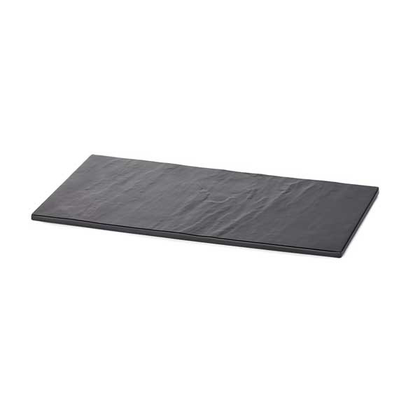 Tablecraft MG3 Frostone Collection 12" x 6" Rectangular Serving Tray, Melamine, Black Slate 