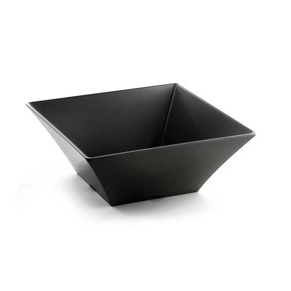 Tablecraft BKMB125 Frostone Collection 6-3/4 Qt. Square Bowl, Melamine, Black 