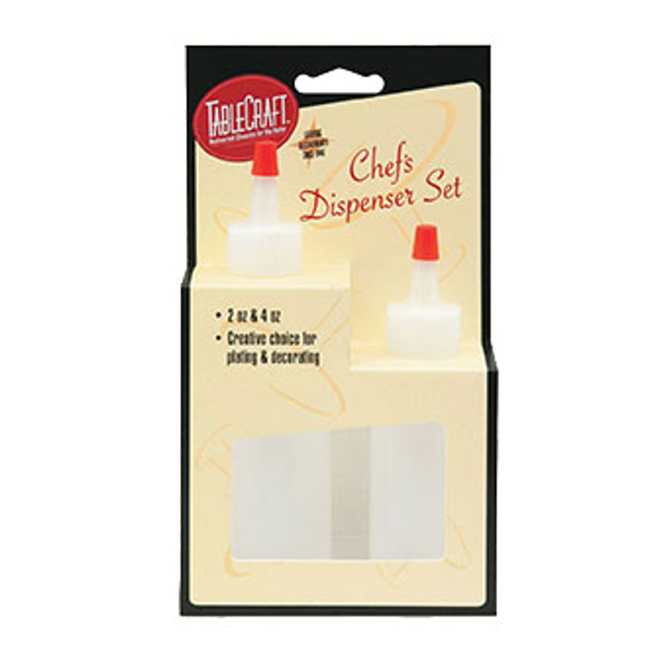 Tablecraft H110204 2Piece Chef Squeeze Bottle Set Ford Hotel Supply
