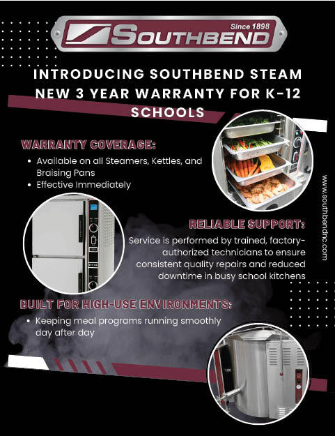 Southbend K-12 3-Year Warranty on Steam