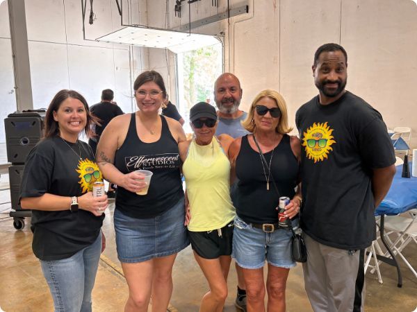 Group picture from new warehouse bbq