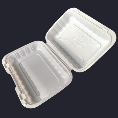 9 x 9 x 3 MFPP 3 Compartment Clear Hinged Take Out Container - Case of 150