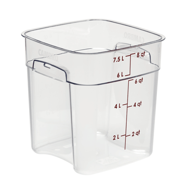 Cambro CamSquares® 4 Qt. Translucent Square Polypropylene Food Storage  Container and Green Lid - 3/Pack
