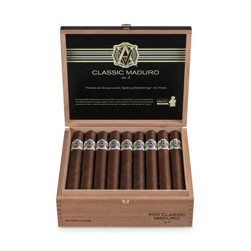 Avo Classic Maduro No. 2  open Box of 25 cigars