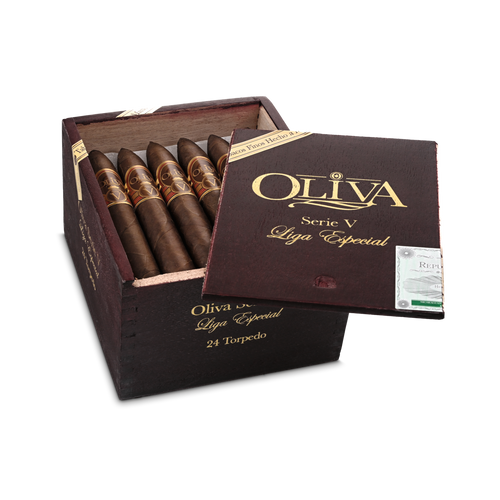 Oliva Serie V Torpedo  open Box of 24 cigars