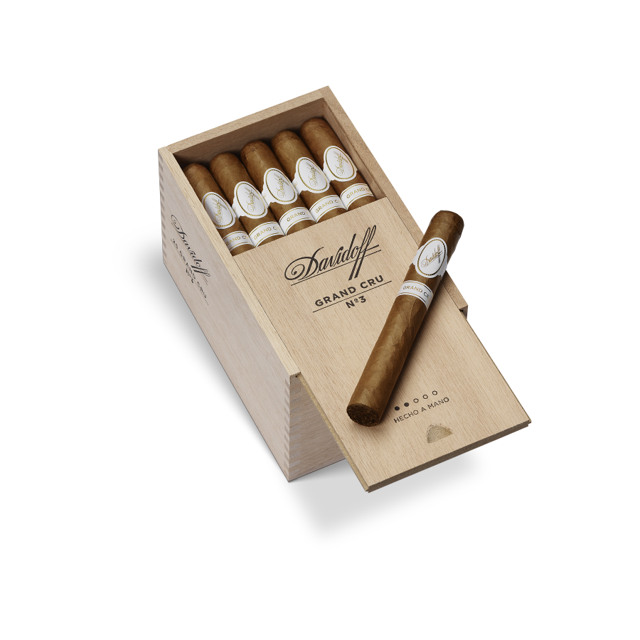 Open Box of Davidoff Grand Cru No. 3 Cigars