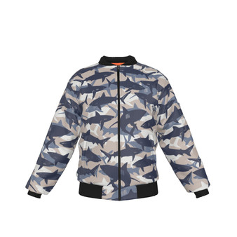 Shark Camo Bomber Jacket with Sleeve Pocket