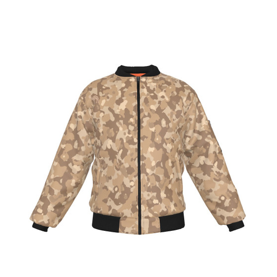 KRAZY CAMO Cave Paint Camo Bomber Jacket with Sleeve Pocket